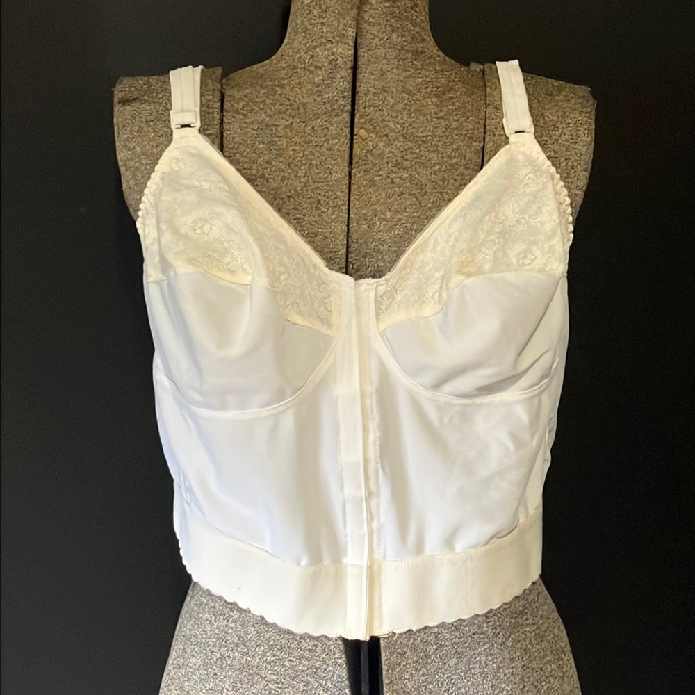 Vintage Bi-flex Unlined Longline Bra 44B Front-closure 1960s 70s